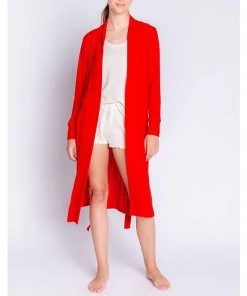 P.J. Salvage Textured Essentials Robe Red