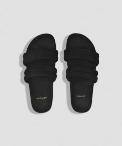 Varley Giles Quilted Slides Black