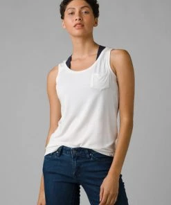 Prana Foundation Scoop Neck Tank White