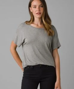 PRANA Foundation Slouch Top Heather Grey