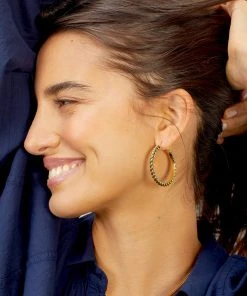 Gorjana Crew Statement Hoops Gold
