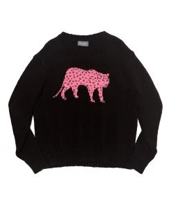 Wooden Ships Black Chunky Pink Cheetah Crew