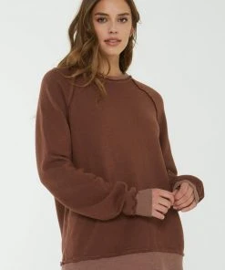 Project Social T Thermal Mix Sweatshirt Whiskey Rust