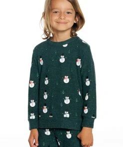 Chaser Boys Bliss Longsleeve Crew Holly Snowman