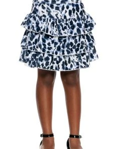 Chaser Velvet Flounce Skort Snow Leopard