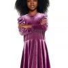 Chaser Velvet Puff Sleeve Dress Plum Pie