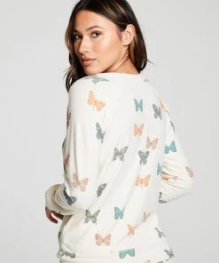 Chaser Long Sleeve Bliss Knit Pullover Antique White