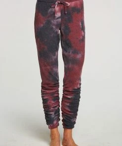 Chaser Rib Shirred Jogger Blackberry Tie Dye