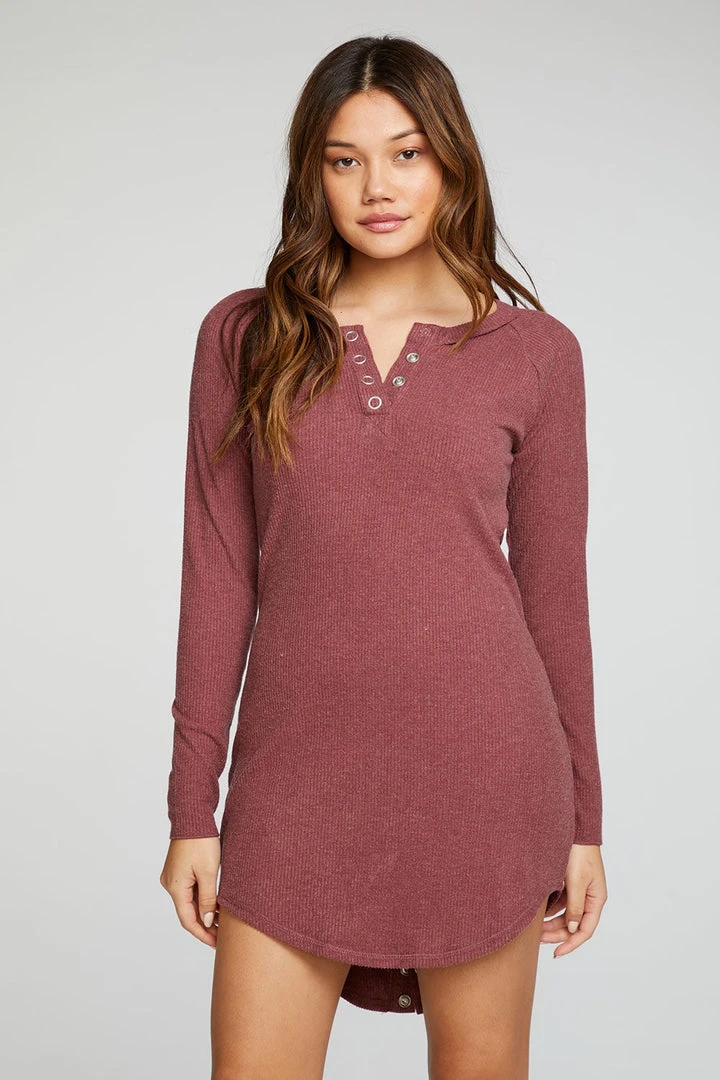 Chaser Henley Dress Rioja 3 Chaser Henley Dress Rioja