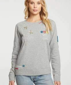 Chaser Novelty Fleece Pullover Heather Grey