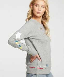 Chaser Novelty Fleece Pullover Heather Grey