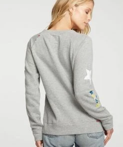 Chaser Novelty Fleece Pullover Heather Grey