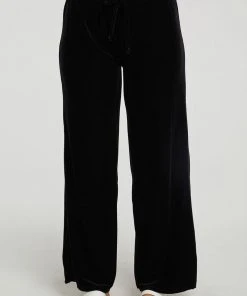 Chaser Velvet Wide Leg Black