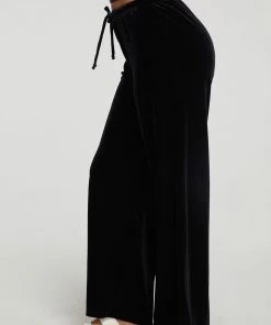 Chaser Velvet Wide Leg Black