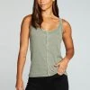 Chaser Vintage Rib Snap Tank Dill