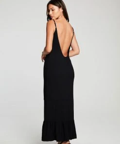Chaser Heirloom Tiered Maxi Dress True Black