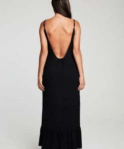 Chaser Heirloom Tiered Maxi Dress True Black