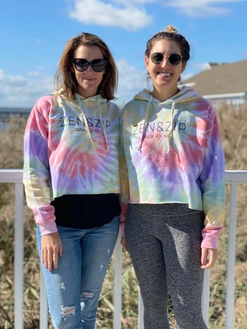 Zen&Zip Tie Dye Crop Hoodie Zen Rainbow