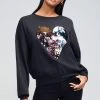 WildFox Harlequin Heart Sweatshirt Black