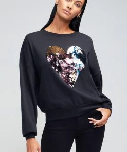 WildFox Harlequin Heart Sweatshirt Black