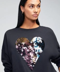 WildFox Harlequin Heart Sweatshirt Black