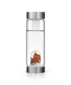 Fitness Gem Water Bottle Red Jasper, Magnesite, Clear Quartz