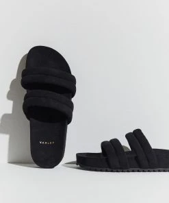 Varley Giles Quilted Slides Black