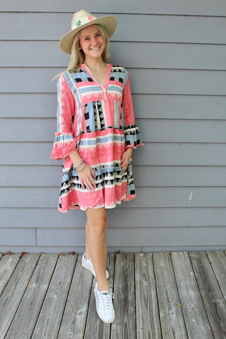 Sofia Tori Checks Dress Coral Sophia Collection 3 Sofia Tori Checks Dress Coral Sophia Collection