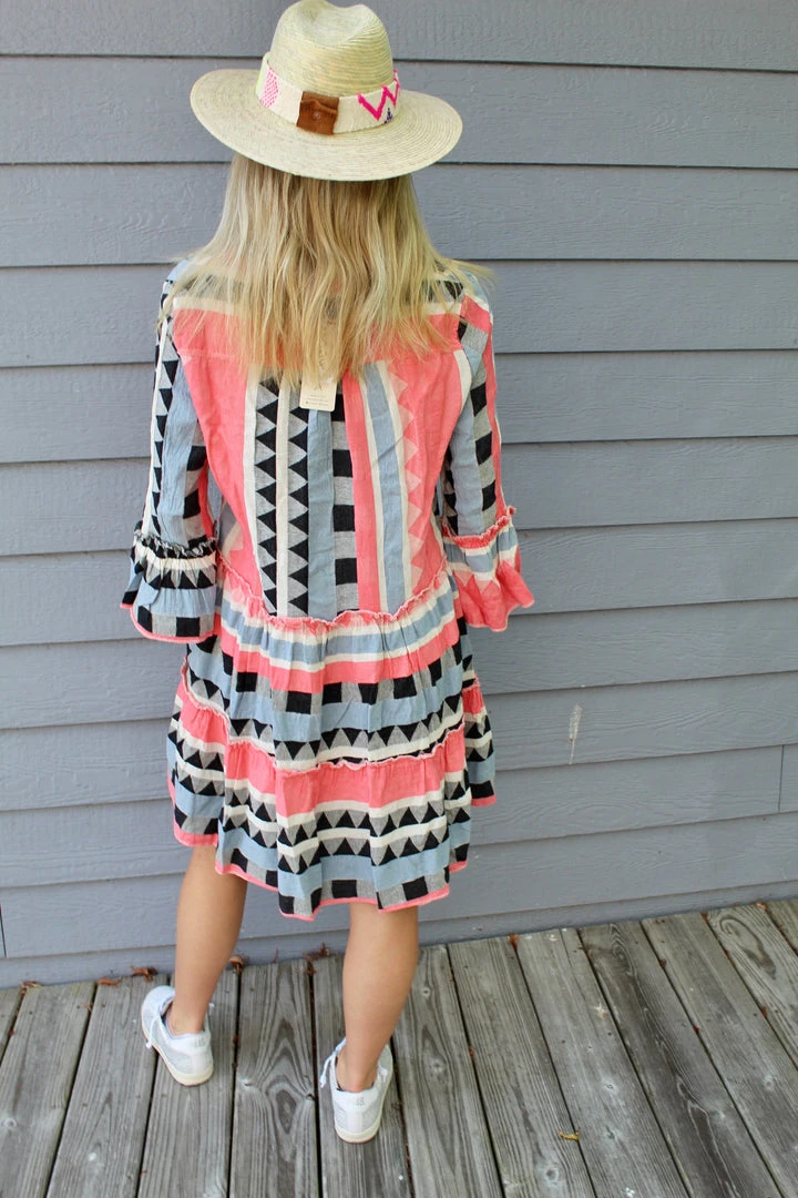 Sofia Tori Checks Dress Coral Sophia Collection 5 Sofia Tori Checks Dress Coral Sophia Collection