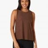 Beyond Yoga Balanced Muscle Tank Mahogany Brown Heather