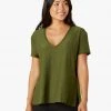 Beyond Yoga Split Up Tee Deep Olive 1 Beyond Yoga Split Up Tee Deep Olive