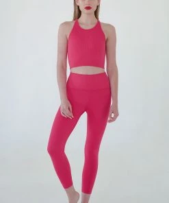Avocado Midrise Universal Crop Legging Magenta Fuchisa