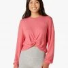 Beyond Yoga Twist It Crop Pullover Pink Crush