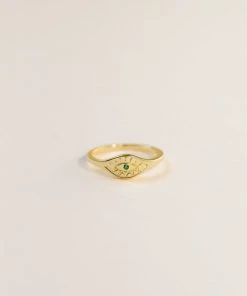 JaxKelly Emerald Evil Eye Ring