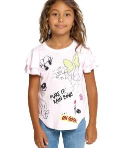 Chaser Girls Flutter Sleeve Tee Graffiti