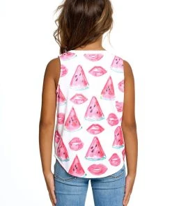 Chaser Girls Vintage Shirttail Muscle Watermelon