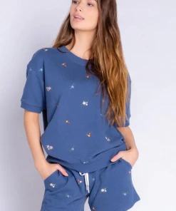 P.J. Salvage Ditsy Days Tee Navy