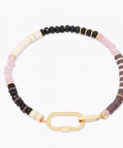 Gorjana Blair Gem Bracelet Gold Pink Jade And Black Jade Gifting