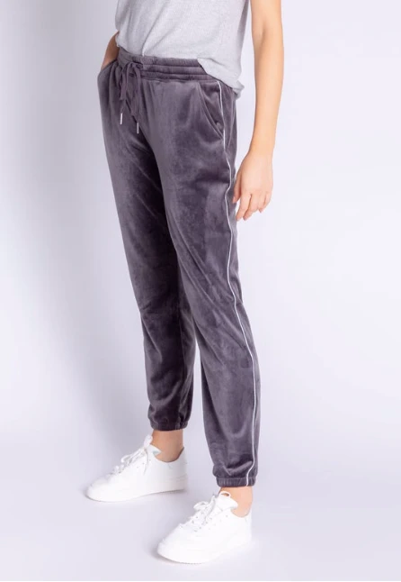 P.J. Salvage Velour Vanity Pant Charcoal 3 P.J. Salvage Velour Vanity Pant Charcoal