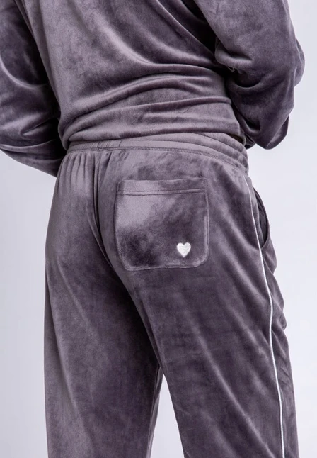 P.J. Salvage Velour Vanity Pant Charcoal 4 P.J. Salvage Velour Vanity Pant Charcoal