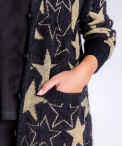 P.J. Salvage Shinning Star Cardigan Black