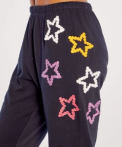 WildFox Star Stiches Knox Sweats Black