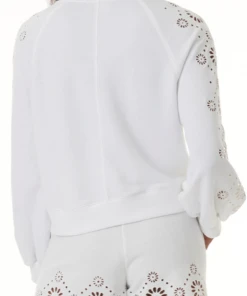 Splendid Brynn Eyelet Sweatshirt White