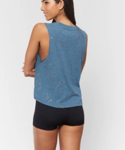 Spiritual Gangster Crop Tank Teal Zodiac Shimmer