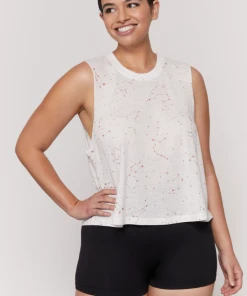 Spiritual Gangster Crop Tank White Zodiac Print