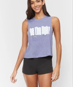 Spiritual Gangster Light Crop Tank Heather Blue Ash