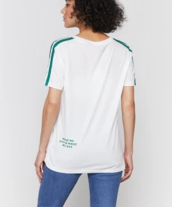 Spiritual Gangster V Neck Ringer Tee Stone/Clover