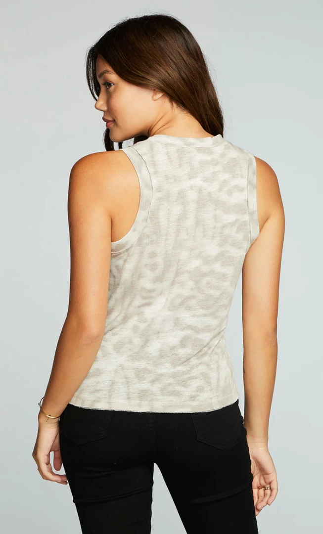 Chaser Linen Raw Edge Tank Khaya 4 Chaser Linen Raw Edge Tank Khaya