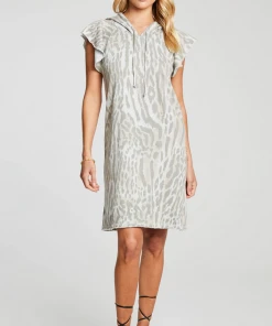 Chaser Flutter Sleeve Hooded Dress Tigress