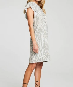 Chaser Flutter Sleeve Hooded Dress Tigress